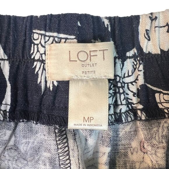 Loft linen blend  Elephant Print Skirt mp - Picture 10 of 16